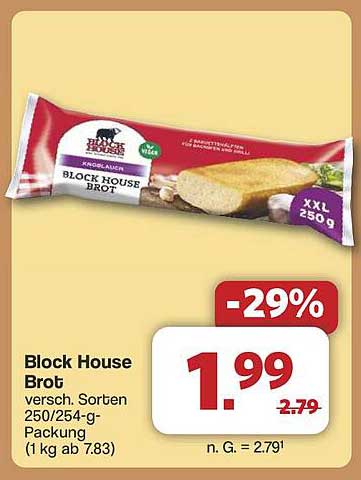 Block House Brot verschiedene Sorten 250/254-g-Packung
