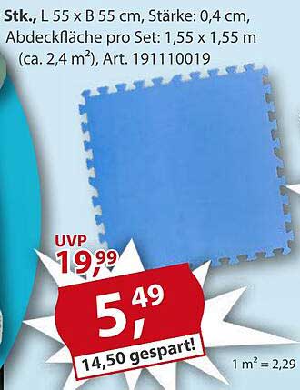 Bodenmatte Blau 55 x 55 cm – Ideal für Spiel und Sport