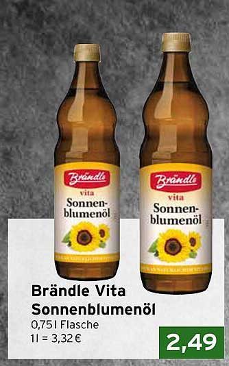 Brändle Vita Sonnenblumenöl 0,75 l Flasche