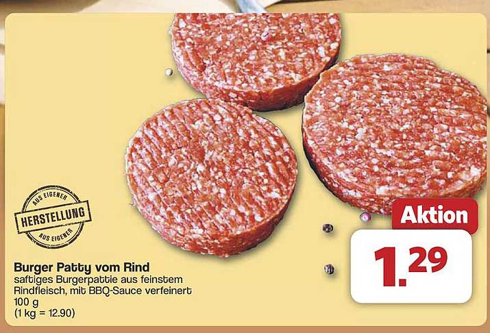 Burger Patty vom Rind