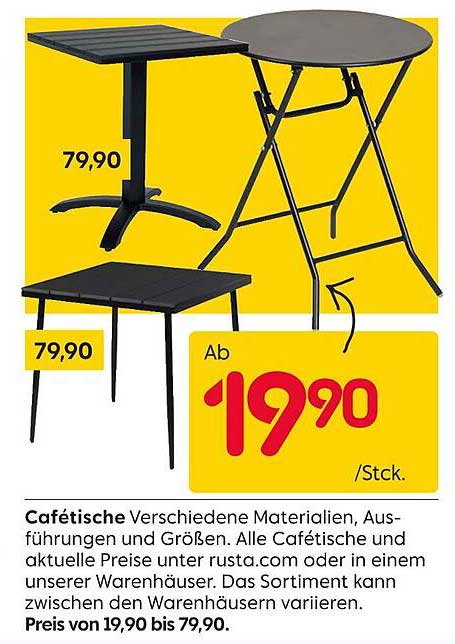 Cafétische - Verschiedene Materialien, Ausführungen und Größen