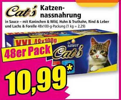 Cat's Katzen-Nassnahrung in Sauce 48er Pack