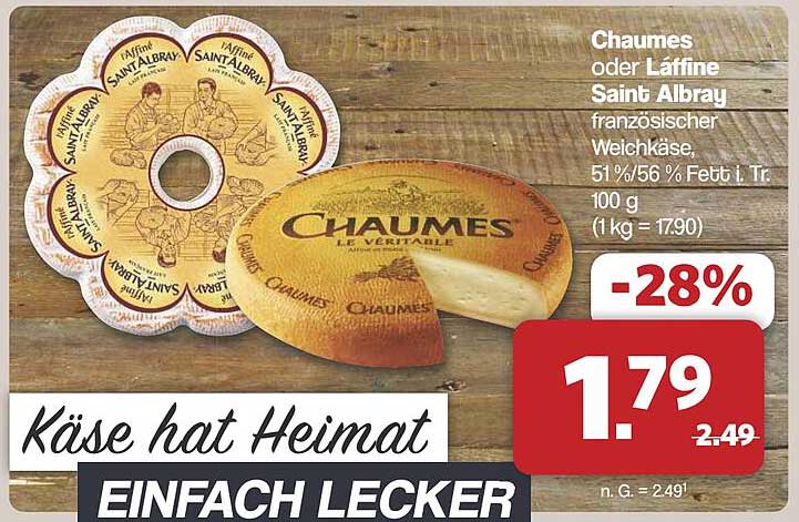 Chaumes oder L'Affinée Saint Albray - Französischer Weichkäse