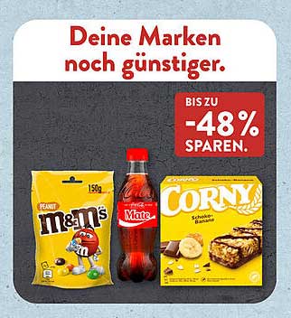 Coca-Cola, Corny und M&M's: Deine Marken noch günstiger!