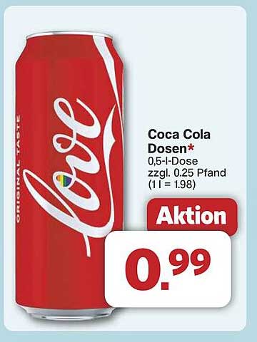 Coca Cola Dosen 0,5-L- Dose - Aktion