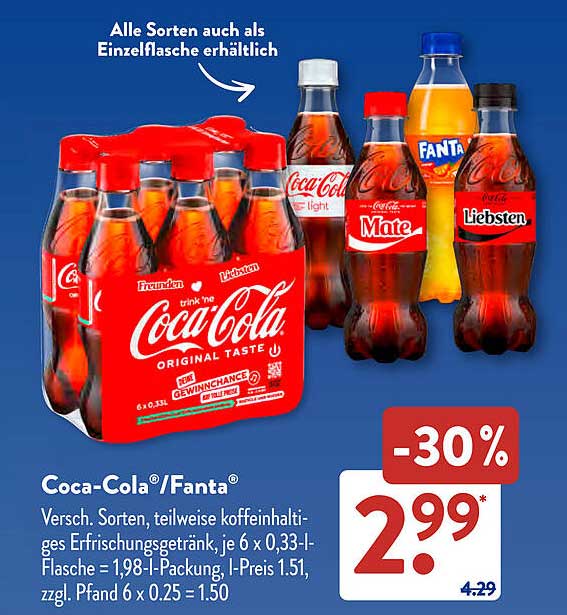 Coca-Cola®/Fanta® 6 x 0,33 l
