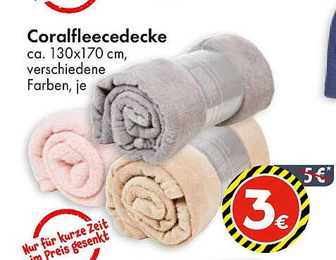Coralfleece-Decke, ca. 130x170 cm, verschiedene Farben