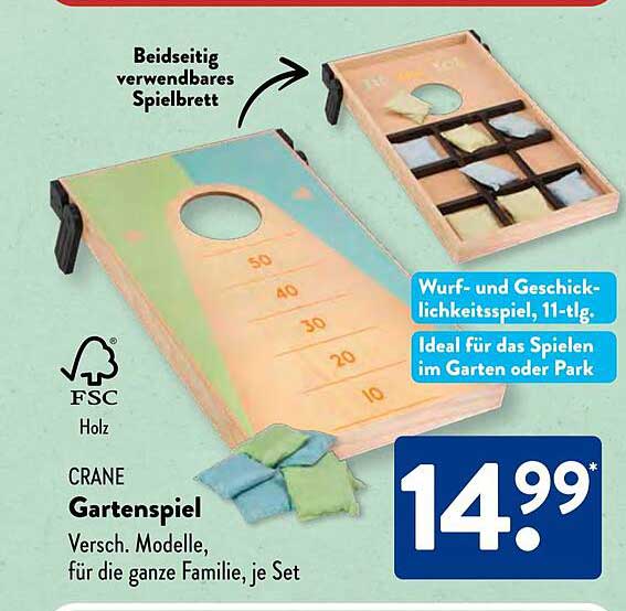 CRANE Gartenspiel – Wurf- und Geschicklichkeitsspiel, 11-tlg.