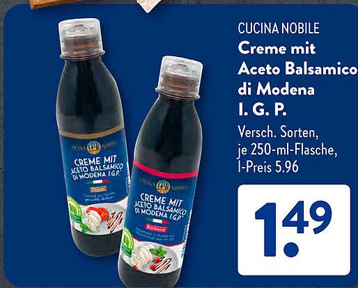 Creme mit Aceto Balsamico di Modena I. G. P.