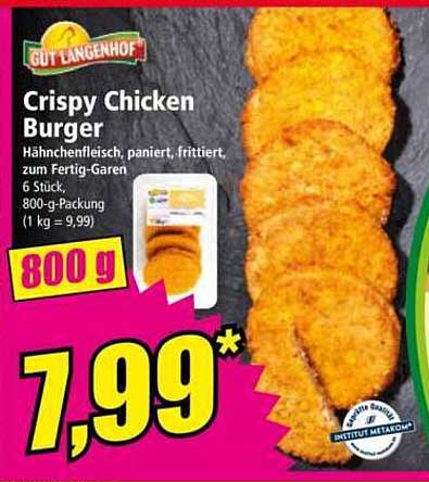 Crispy Chicken Burger von Gut Langenhof – 800 g, 6 Stück