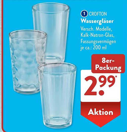 CROFTON Wassergläser 8er-Packung