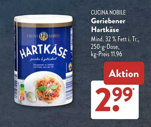 CUCINA NOBILE Geriebener Hartkäse 250-g-Dose