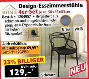 Design-Esszimmerstühle 4er-Set