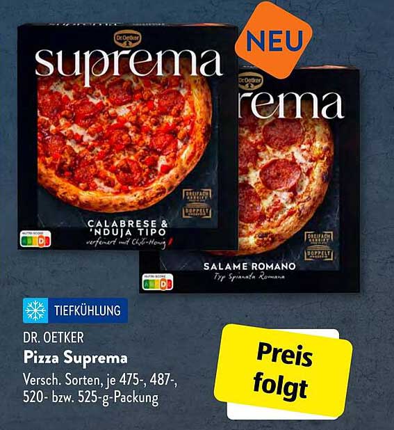Dr. Oetker Pizza Suprema - Verschiedene Sorten