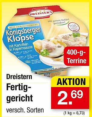 Dreistern Königberger Klopse mit Kartoffeln in Kapernsauce 400-g-Terrine
