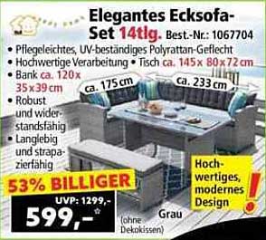Elegantes Ecksofa-Set 14-tlg.