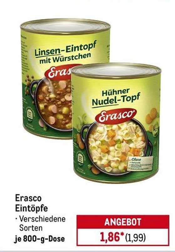 Erasco Eintöpfe – Verschiedene Sorten je 800-g-Dose