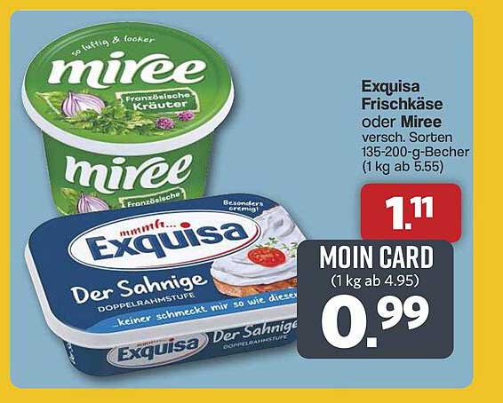 Exquisa Frischkäse oder Miree verschiedene Sorten
