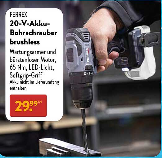 FERREX 20-V-Akku-Bohrschrauber brushless