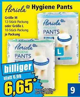 florola Hygiene Pants - Größe M (12 Stück) oder Größe L (10 Stück)