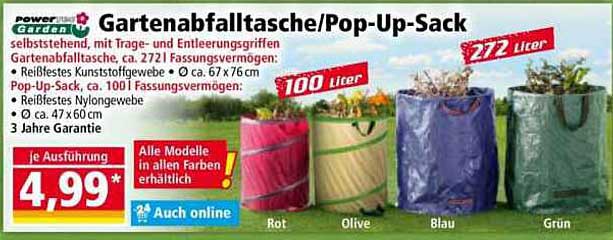 Gartenabfalltasche/Pop-Up-Sack