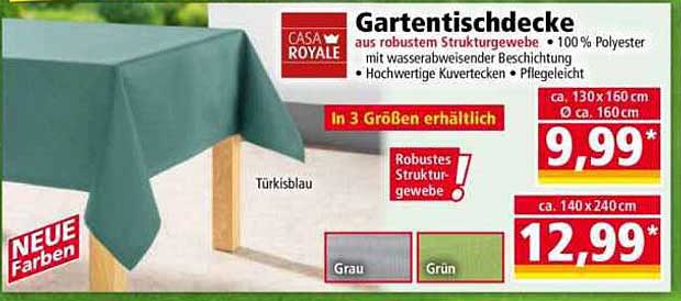 Gartentischdecke aus robustem Strukturgewebe von CASA ROYALE