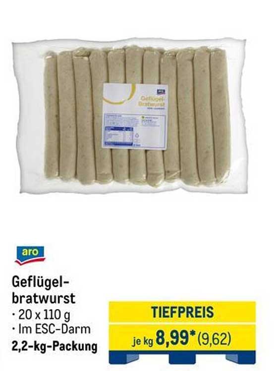 Geflügelbratwurst 20 x 110 g im ESC-Darm
