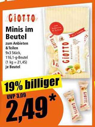 Giotto Minis im Beutel – Ideal zum Anbieten & Teilen