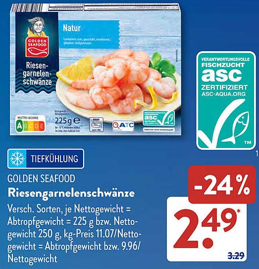 Golden Seafood Riesen garnelenschwänze - 225g