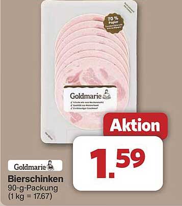 Goldmarie Bierschinken 90-g-Packung