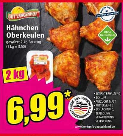 Hähnchen Oberkeulen gewürzt 2-kg-Packung
