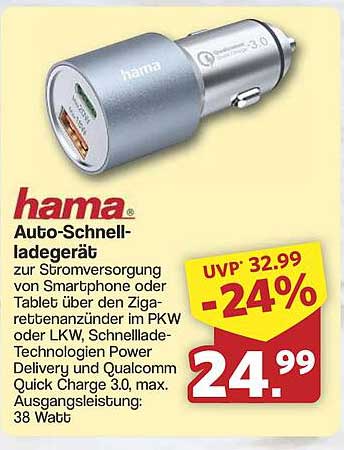 hama Auto-Schnellladegerät