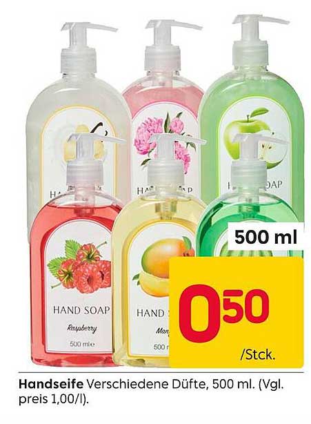 Handseife verschiedene Düfte, 500 ml