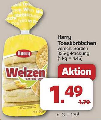 Harry Toastbrötchen 335-g-Packung - Aktion