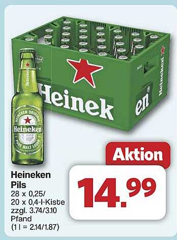 Heineken Pils 28 x 0,25 l - Aktion