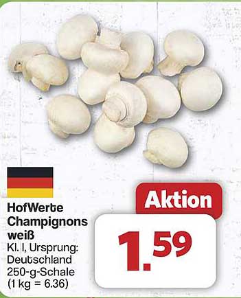 HofWerte Champignons weiß 250-g-Schale
