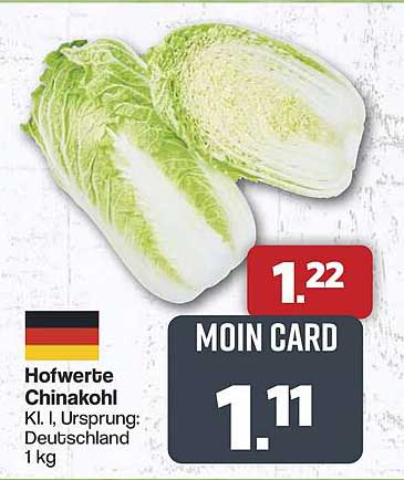 Hofwerte Chinakohl Kl. I, 1 kg - Moin Card Angebot