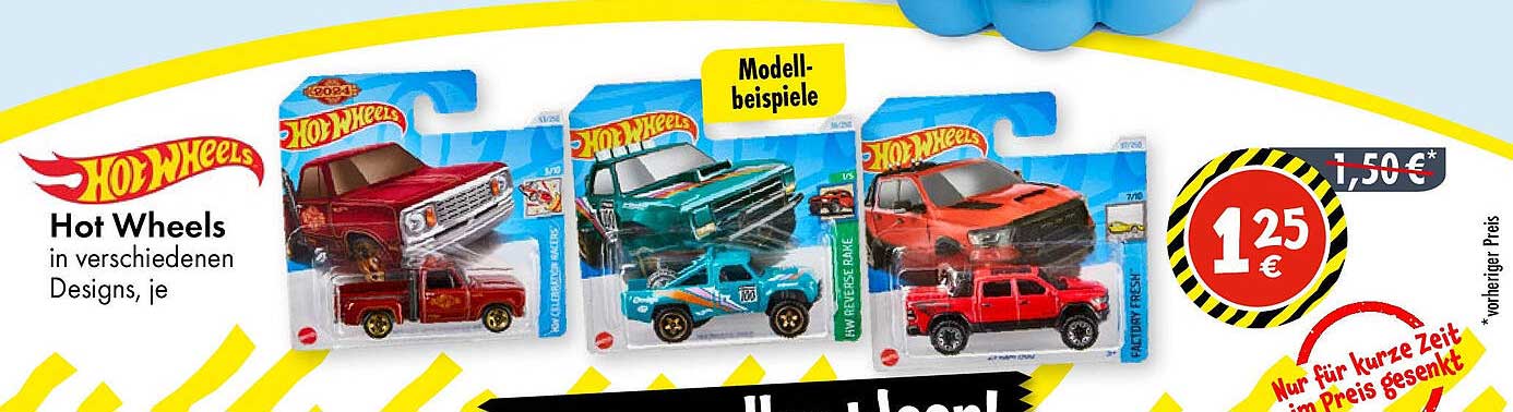 Hot Wheels in verschiedenen Designs, je