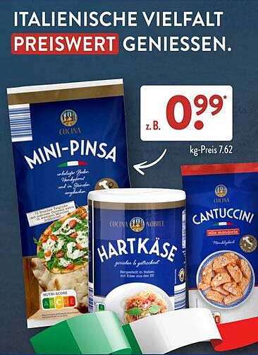 Italienische Vielfalt: Mini-Pinsa, Hartkäse und Cantuccini