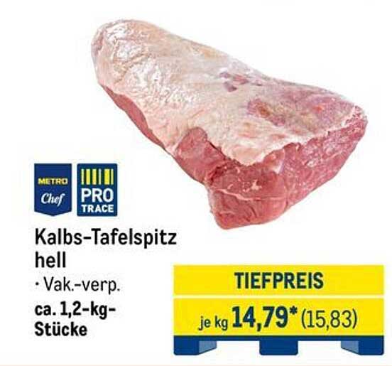 Kalbs-Tafelspitz hell - Vak.-verpackt, ca. 1,2-kg-Stücke