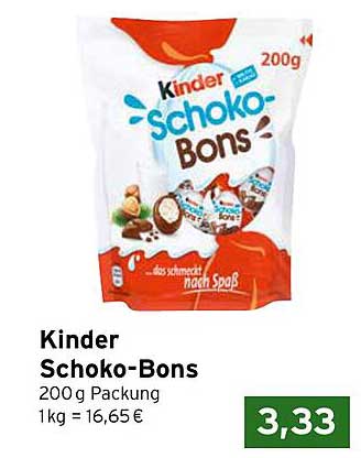 Kinder Schoko-Bons 200 g Packung