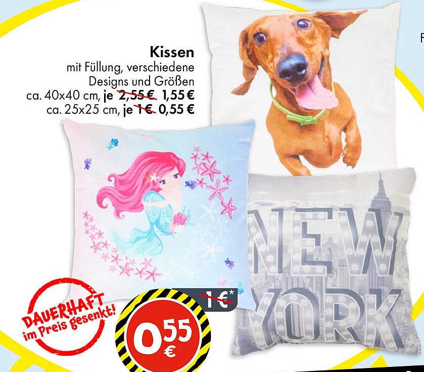 Kissen mit Füllung, verschiedene Designs und Größen