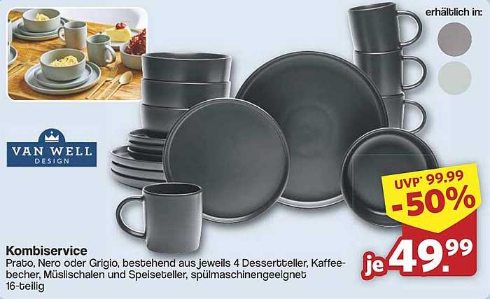 Kombiservice von Van Well – 16-teilig im modernen Design