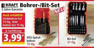 KRAFT Bohrer-/Bit-Set 15-tlg.
