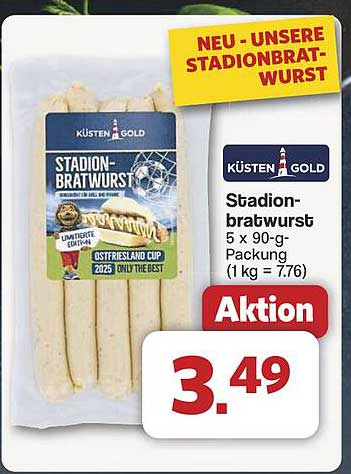 Küsten Gold Stadionbratwurst 5 x 90-g-Packung