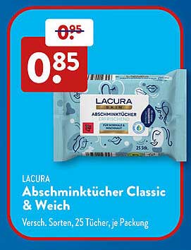 LACURA Abschminktücher Classic & Weich, 25 Stück