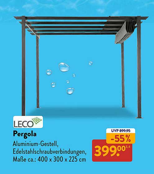 LECO Pergola mit Aluminium-Gestell – Jetzt zum Sparpreis!
