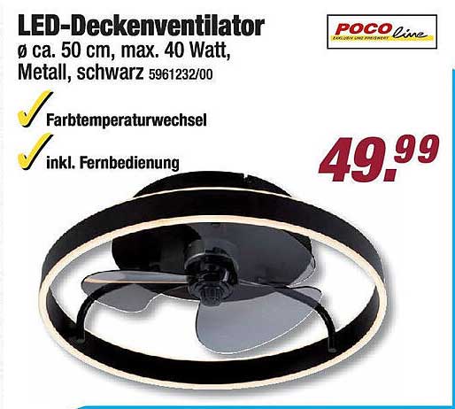 LED-Deckenventilator mit Fernbedienung