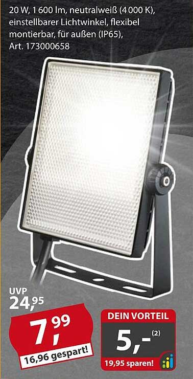 LED Fluter 20 W, 1600 lm, neutralweiß (4000 K)
