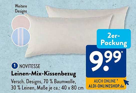 Leinen-Mix-Kissenbezug, 2er-Packung